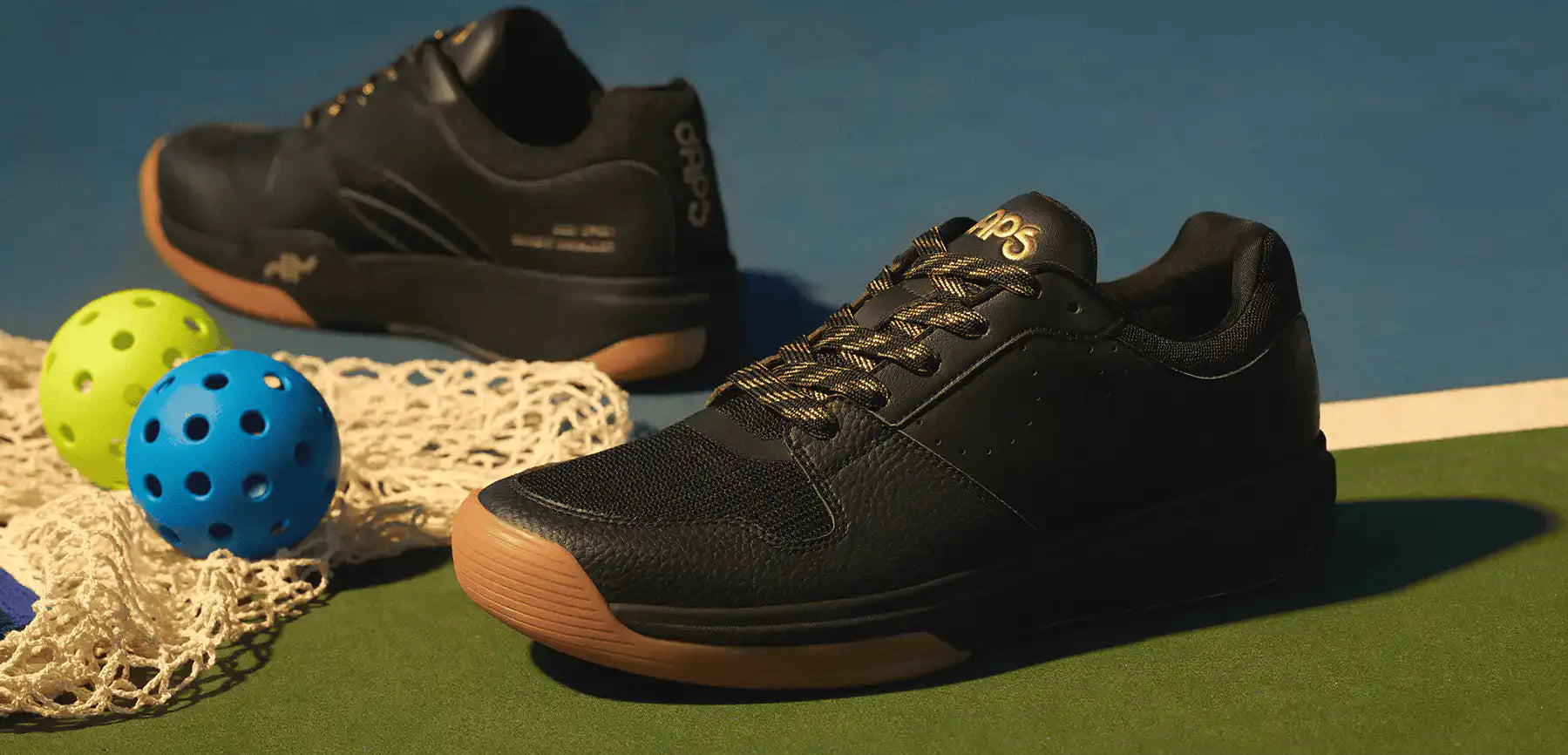 DAPS DESI pickleball shoes in Black — sleek, court-ready colorway for men and women.
