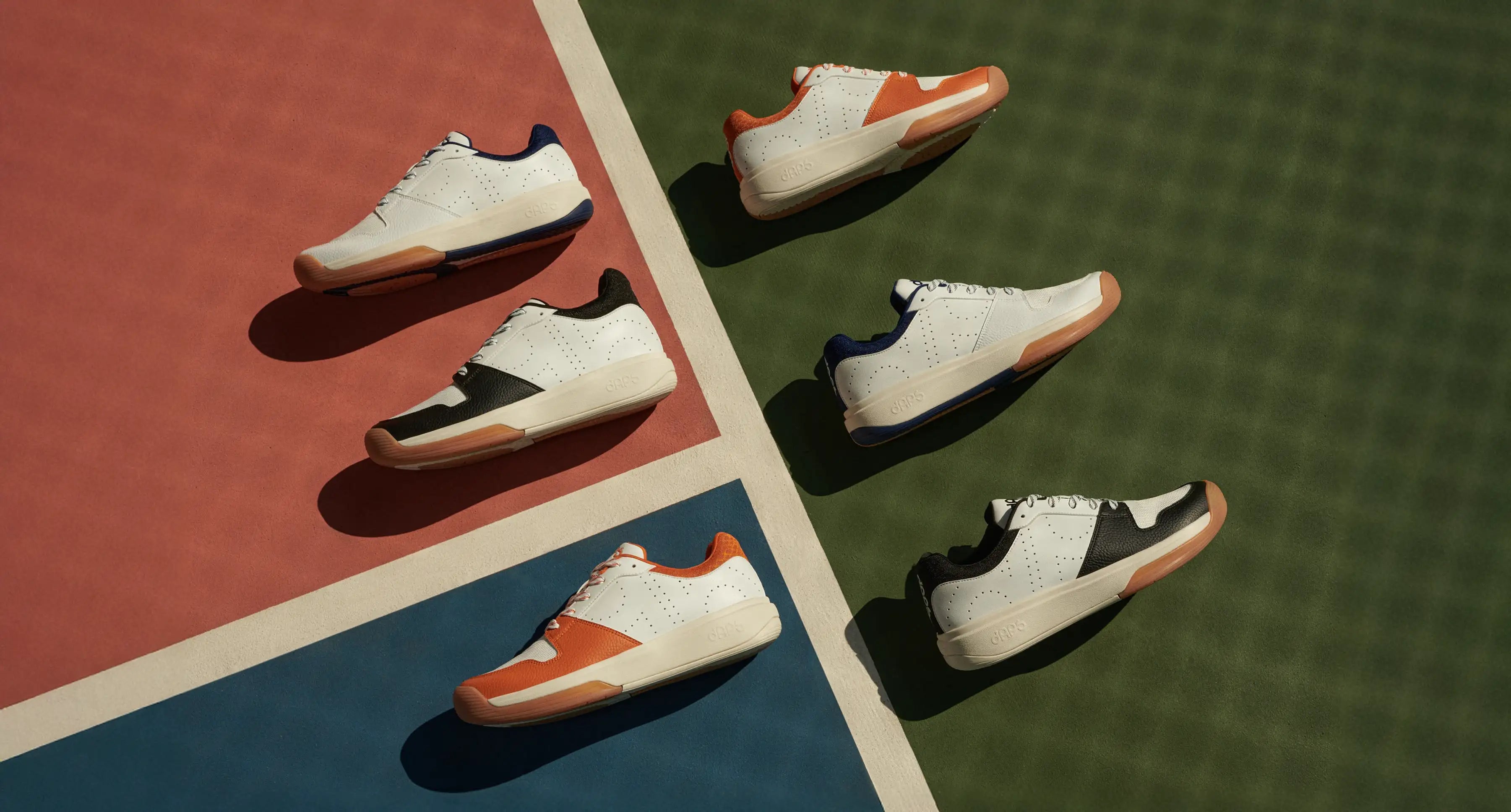DAPS DESI new color drops hero banner — the latest pickleball shoe colorways across the DESI Low and DESI Mid.