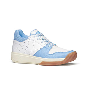 Women’s DAPS DESI Mid in Baby Blue and White – high-performance pickleball shoe built for power, agility, and on-court stability.
