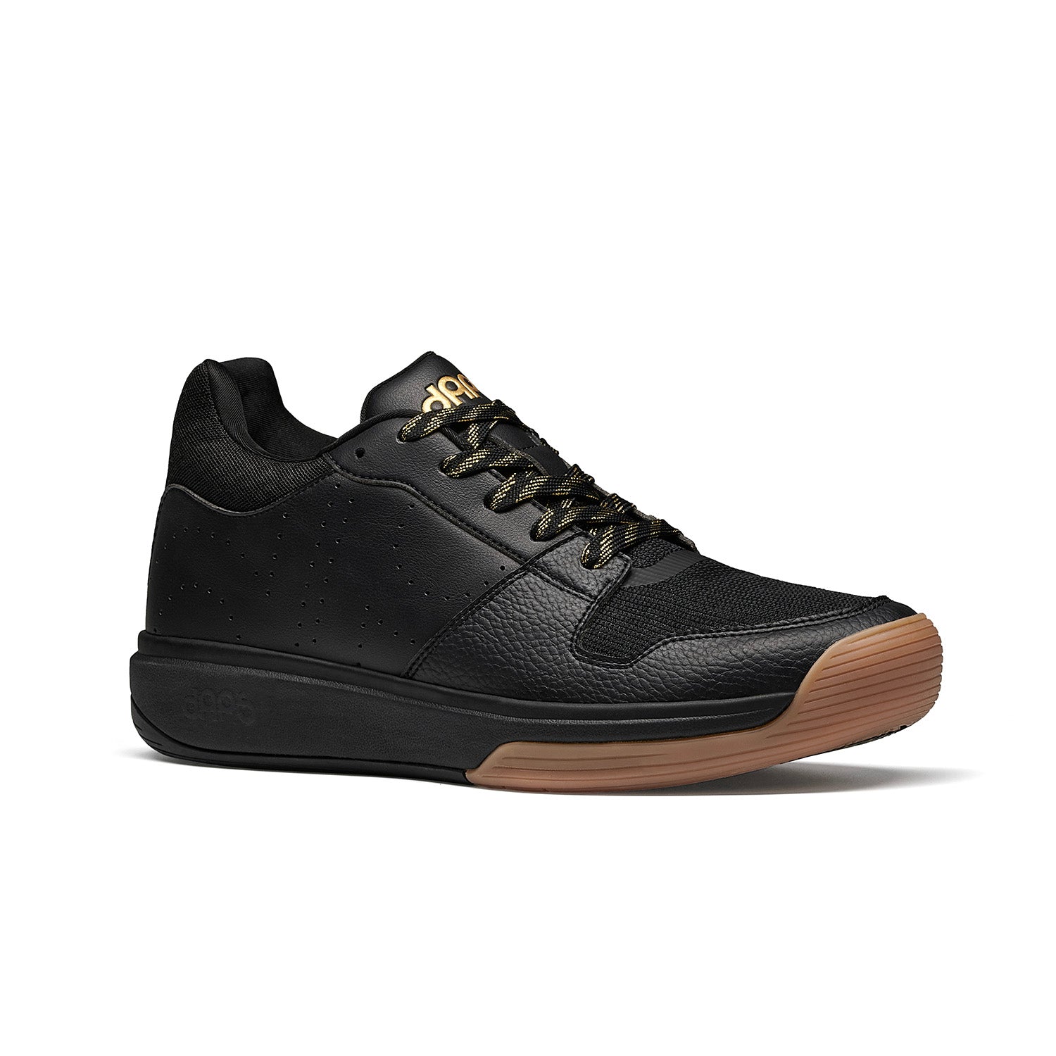 Men’s DAPS DESI Mid in Black – premium high-performance pickleball shoe engineered for total stability, traction, and explosive power.
