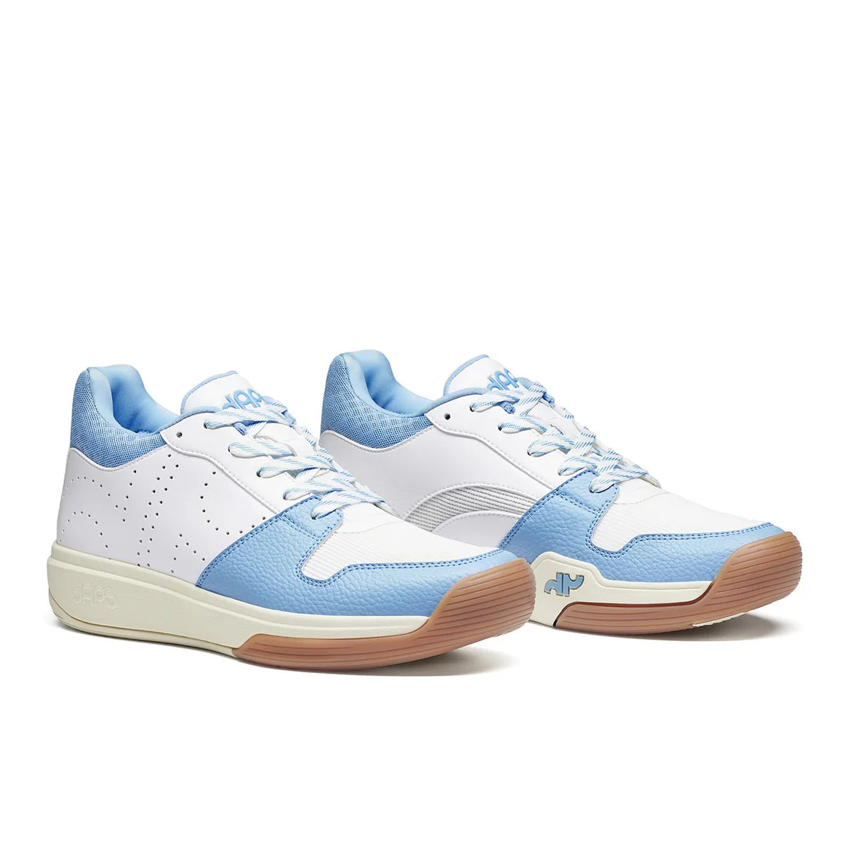 Pair of Men’s DAPS DESI Mid pickleball shoes in Baby Blue and White – premium performance footwear designed for quick movement and comfort.

