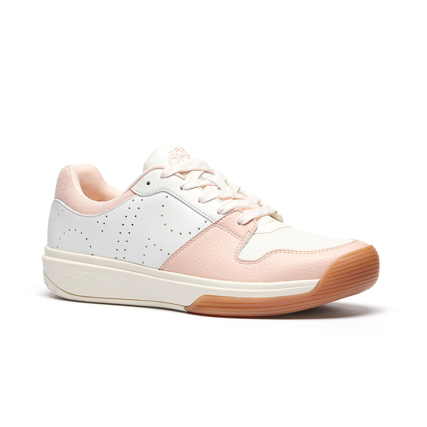 Women’s DAPS DESI Low in Pink and White – performance pickleball shoe combining lightweight comfort, stability, and on-court agility.