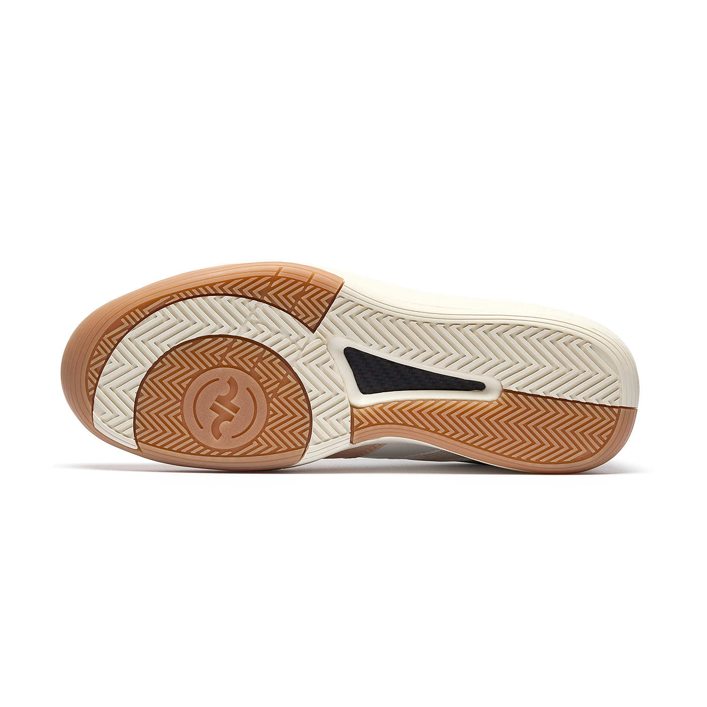 Underside of Women’s DAPS DESI Low pickleball shoe in Pink – herringbone outsole optimized for traction on indoor and outdoor courts.